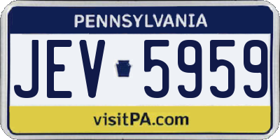 PA license plate JEV5959