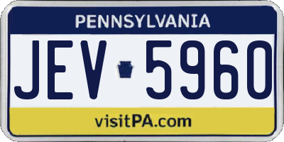 PA license plate JEV5960