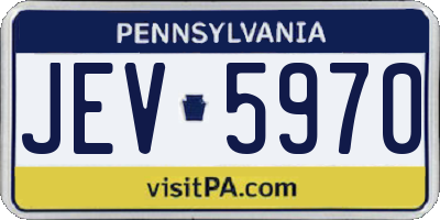 PA license plate JEV5970
