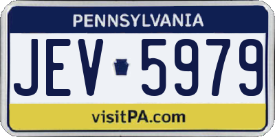 PA license plate JEV5979