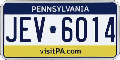 PA license plate JEV6014
