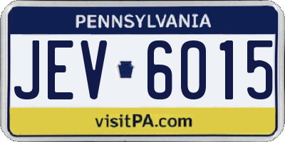 PA license plate JEV6015