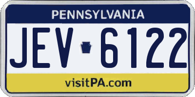 PA license plate JEV6122