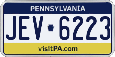 PA license plate JEV6223