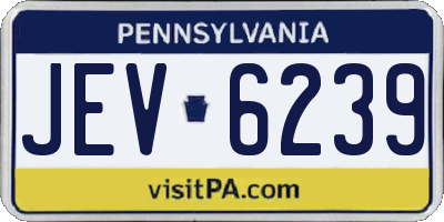 PA license plate JEV6239