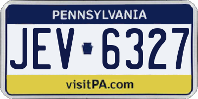 PA license plate JEV6327