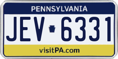 PA license plate JEV6331