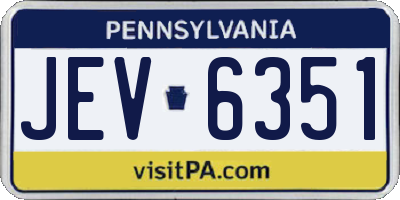PA license plate JEV6351
