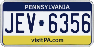 PA license plate JEV6356