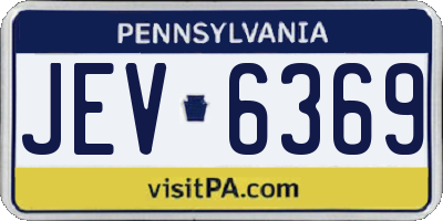 PA license plate JEV6369