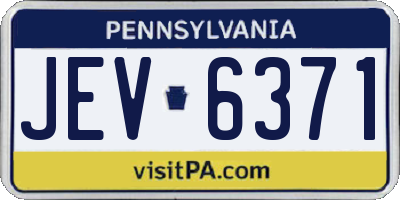 PA license plate JEV6371
