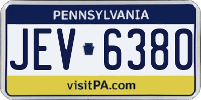 PA license plate JEV6380