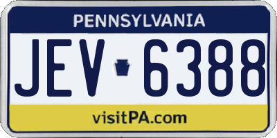 PA license plate JEV6388