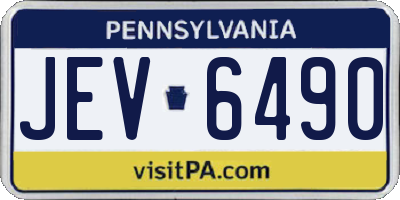 PA license plate JEV6490