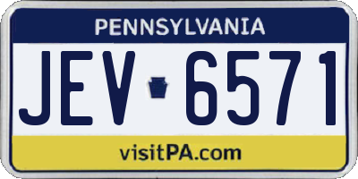 PA license plate JEV6571