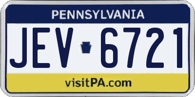 PA license plate JEV6721