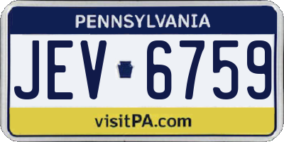 PA license plate JEV6759
