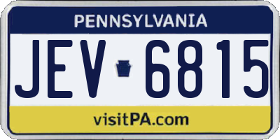 PA license plate JEV6815