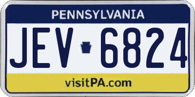 PA license plate JEV6824