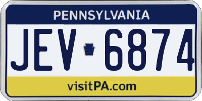 PA license plate JEV6874
