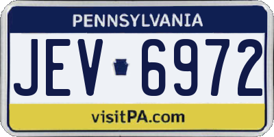 PA license plate JEV6972