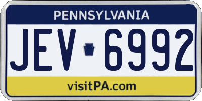 PA license plate JEV6992