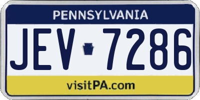 PA license plate JEV7286