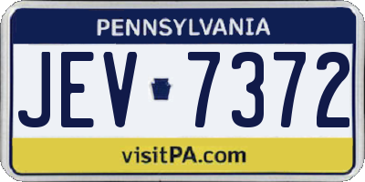 PA license plate JEV7372
