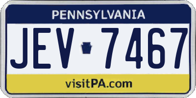 PA license plate JEV7467