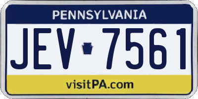 PA license plate JEV7561