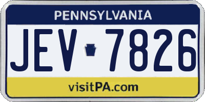PA license plate JEV7826