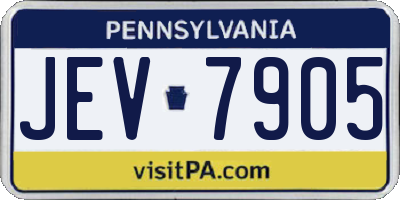 PA license plate JEV7905