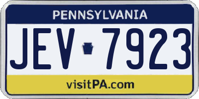 PA license plate JEV7923