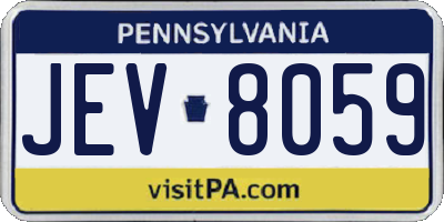 PA license plate JEV8059