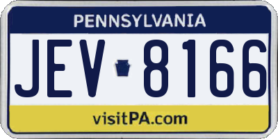 PA license plate JEV8166