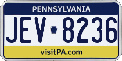 PA license plate JEV8236