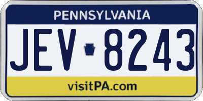 PA license plate JEV8243