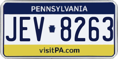 PA license plate JEV8263
