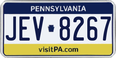 PA license plate JEV8267