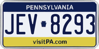 PA license plate JEV8293