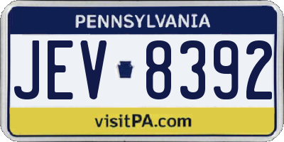 PA license plate JEV8392