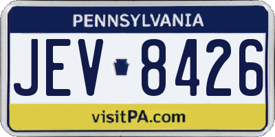 PA license plate JEV8426