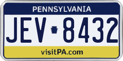 PA license plate JEV8432