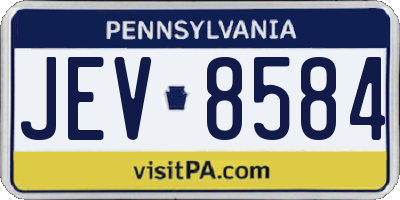 PA license plate JEV8584