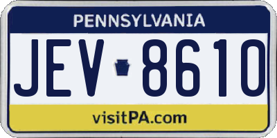 PA license plate JEV8610