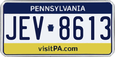 PA license plate JEV8613