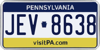 PA license plate JEV8638