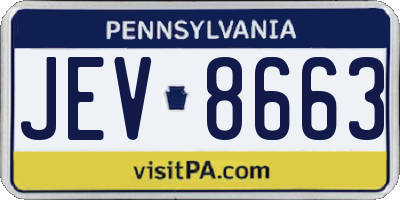 PA license plate JEV8663