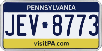 PA license plate JEV8773