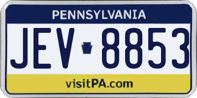 PA license plate JEV8853